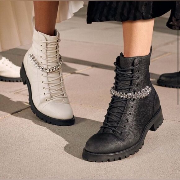 Jimmy Choo Cruz Zip-Up Combat Boots - fits size 9, but is a size 40 Italian - Picture 7 of 8